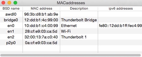 MACaddresses 1.2 : Showing IPV6 Info