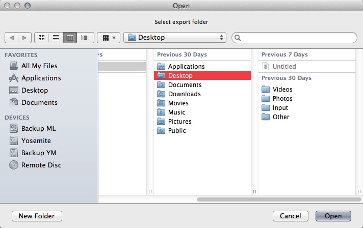 iPubsoft iPhone to Mac Transfer 2.1 : Selecting Destination Folder For iOS File
