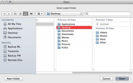Selecting Destination Folder For iOS File