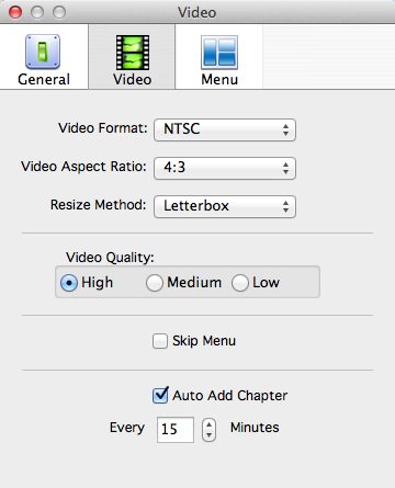 3herosoft MPEG to DVD Burner 3.9 : Video Options