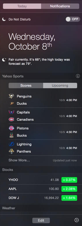 Yahoo Sports 1.0 : Widget