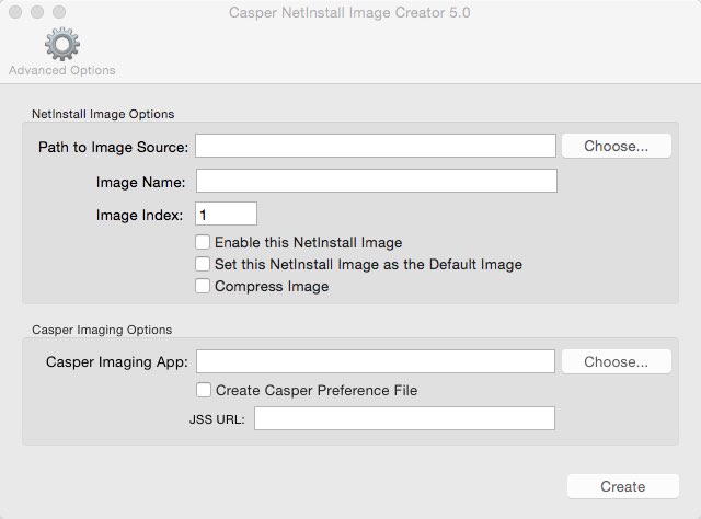 Casper NetInstall Image Creator 5.0 : Main window