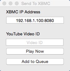 Send to XBMC 1.0 : Main window