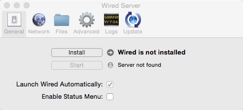 Wired Server 2.0 : Main window