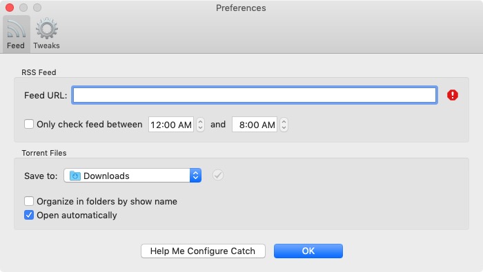 Catch 2.0 : Feed Preferences