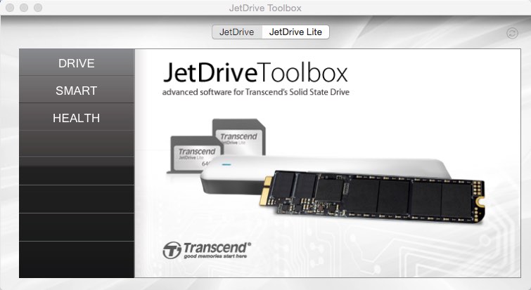 JetDrive Toolbox 1.1 : Main window
