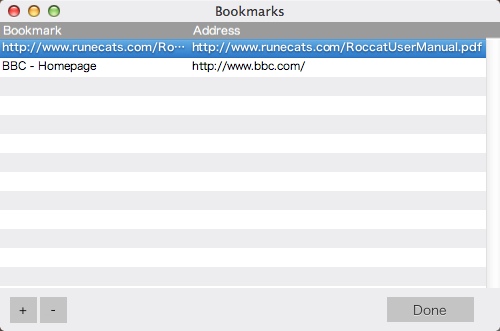 Roccat 4.5 : Bookmarks Manager