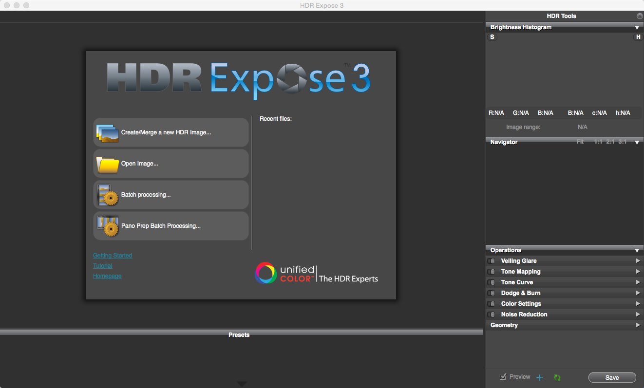 HDR Expose 3.1.2 : Main window