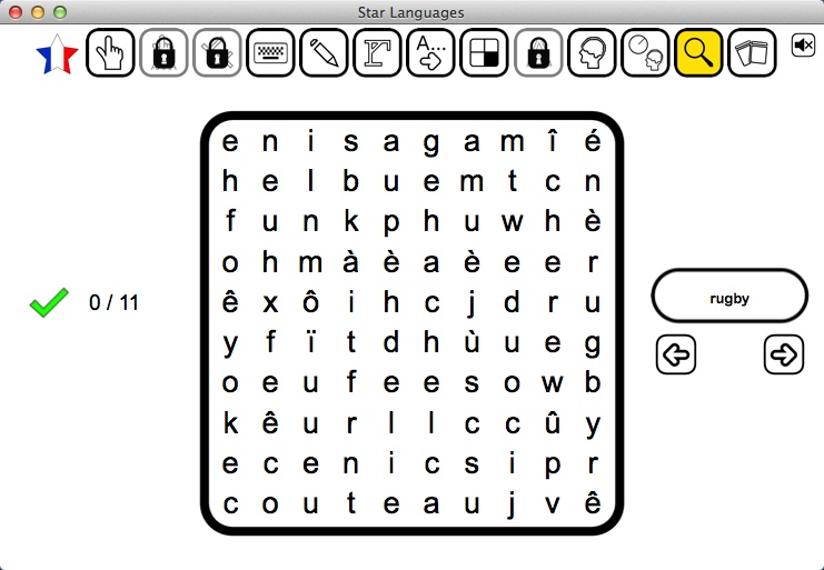 Star Languages 1.6 : Word Search Game Window