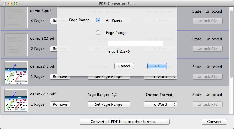 PDF-Converter-Fast 1.0 : Page Range Options