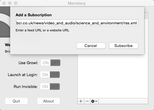 Monotony 1.5 : Adding Subscription