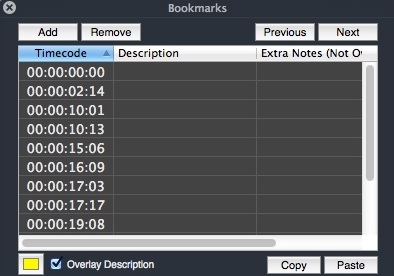 Quickfire 1.8 : Bookmarks Window