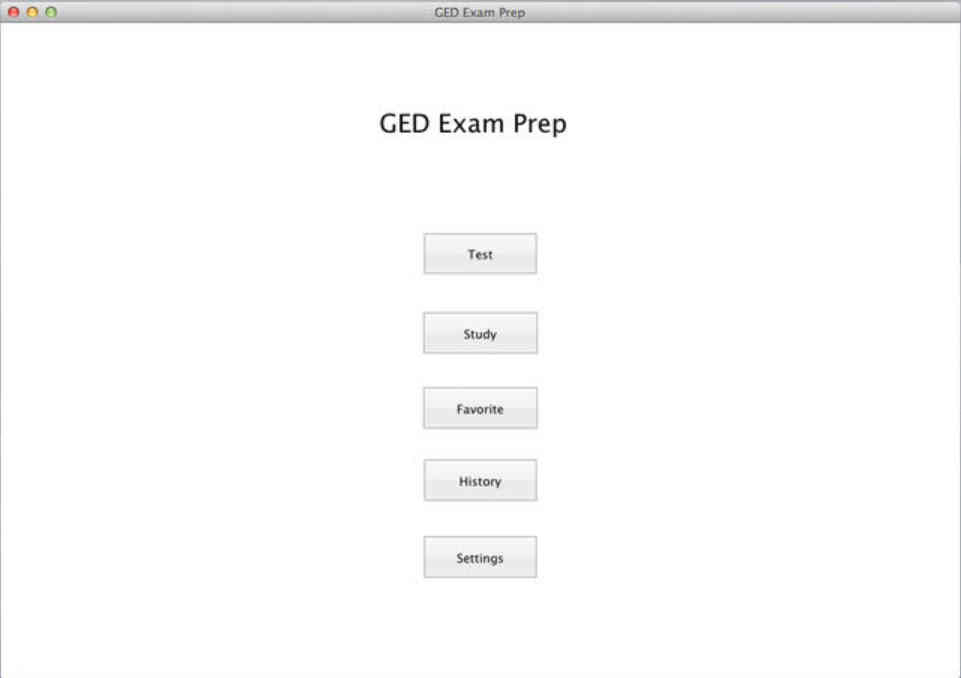 GED Exam Prep 1.0 : Main Window