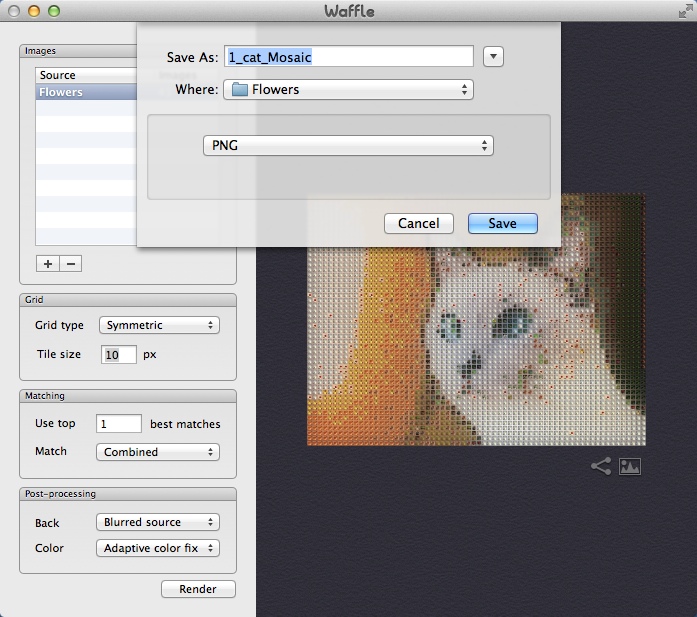 Waffle 1.2 : Exporting Resulted Image