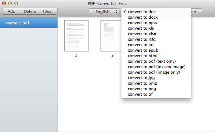 PDF-Converter-Free 1.2 : Convert Options