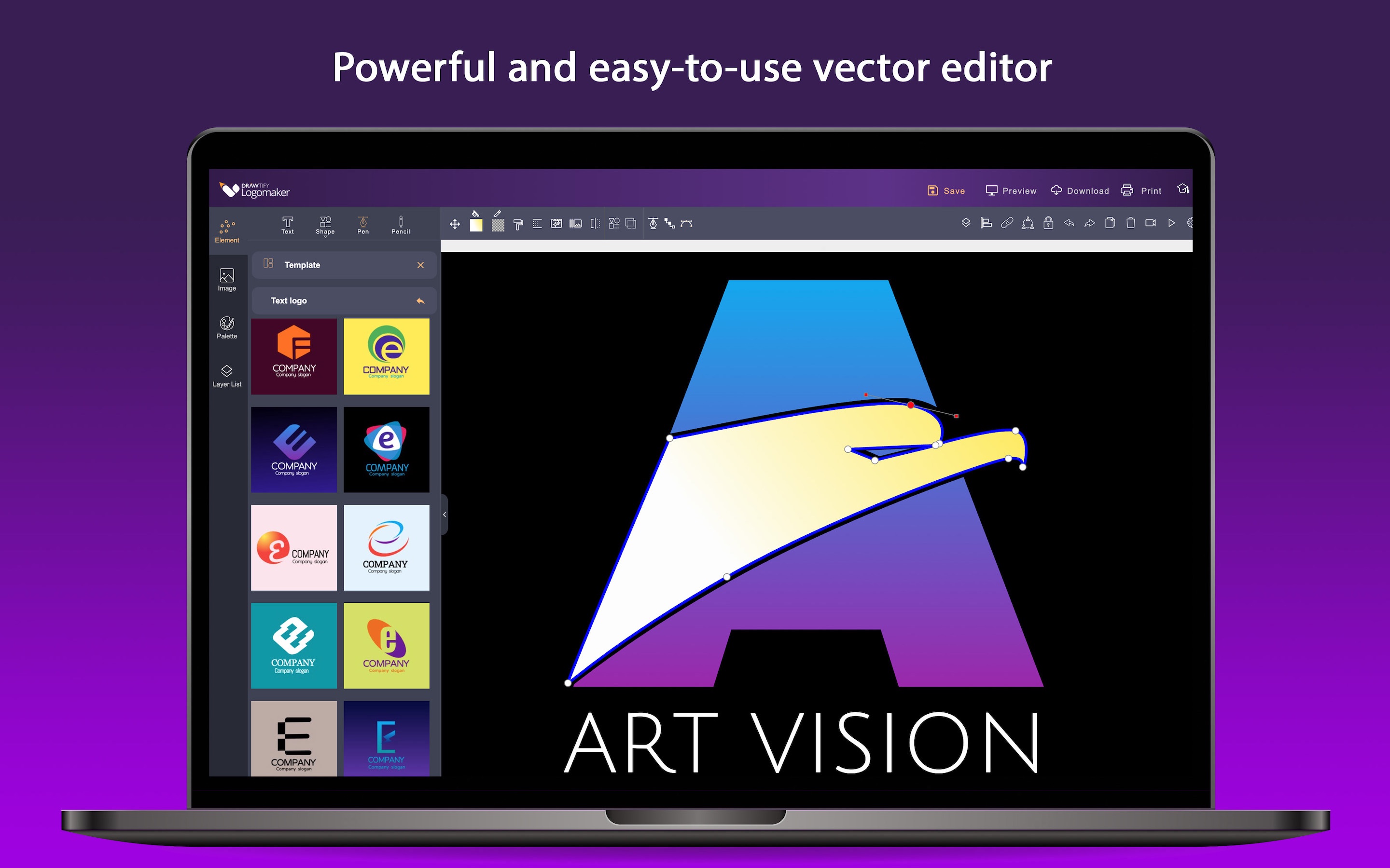 Drawtify LogoMaker Mac 1.15 : vector editor