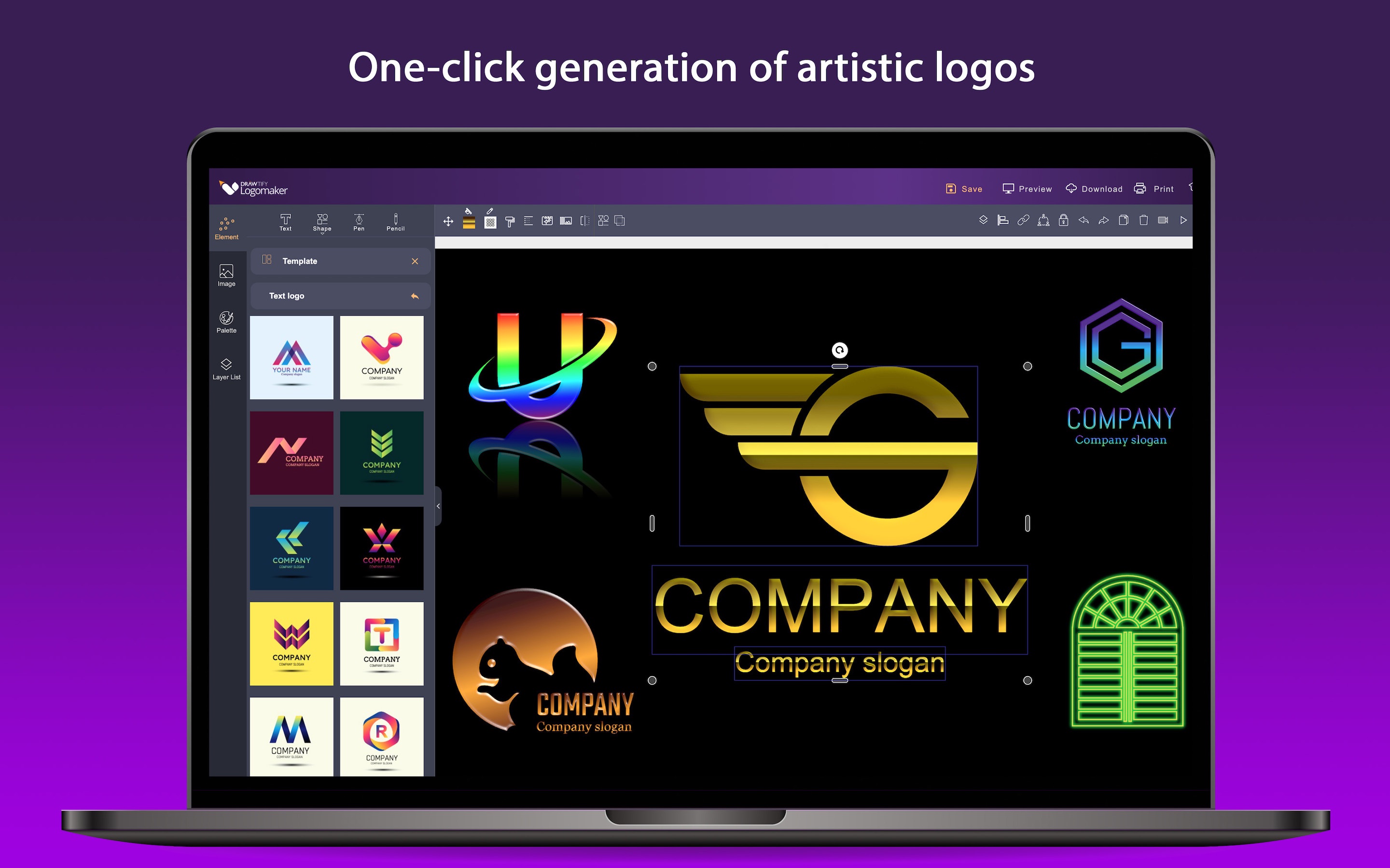 Drawtify LogoMaker Mac 1.15 : artistic logo