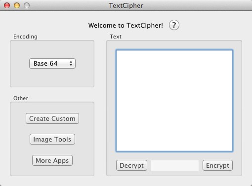 TextCipher 1.1 : Main Window