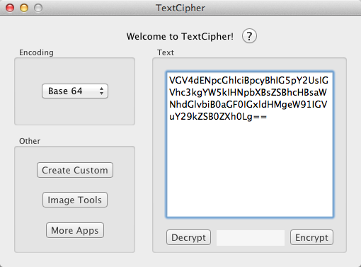 TextCipher 1.1 : Encrypt Window