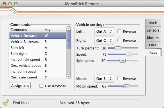 MonoBrick Remote 1.4 : Main window