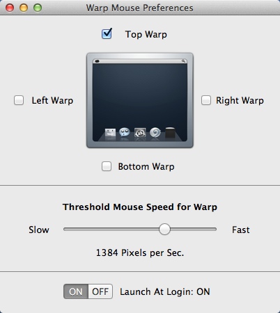 Warp Mouse 1.1 : Enabled Launch At Login Option