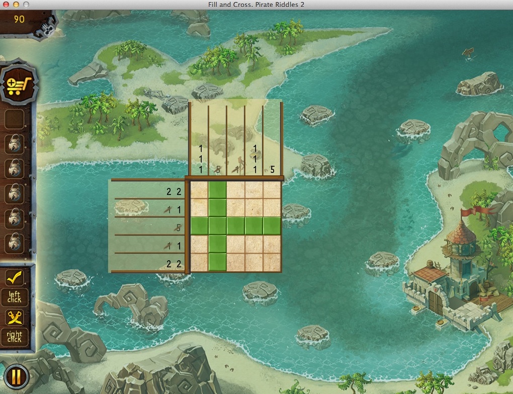 Fill and Cross. Pirate Riddles 2 : Gameplay Window