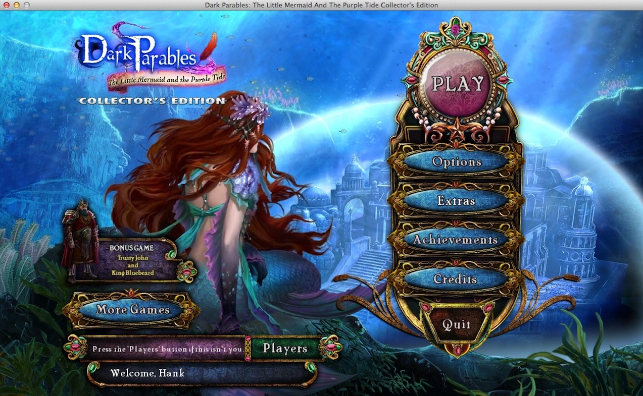 Dark Parables: The Little Mermaid and the Purple Tide Collector's Edition 2.0 : Main Menu