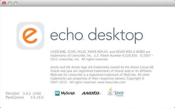 Echo Desktop 3.0 : About Window