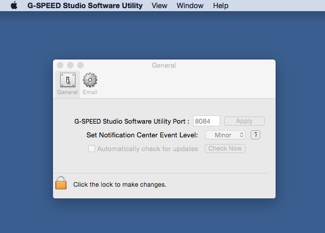 G-SPEED Studio Utility 1.0 : Main Window
