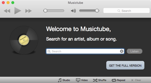 Musictube 2014.1 : Welcome Screen