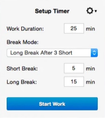 Focus Timer 1.4 : Setup Timer