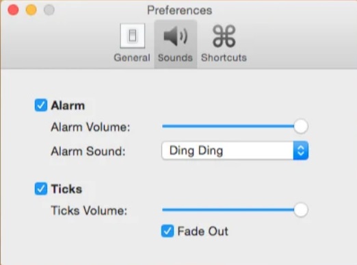 Focus Timer 1.4 : Sounds Preferences