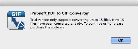 iPubsoft PDF to GIF Converter 2.1 : Trial Limitation