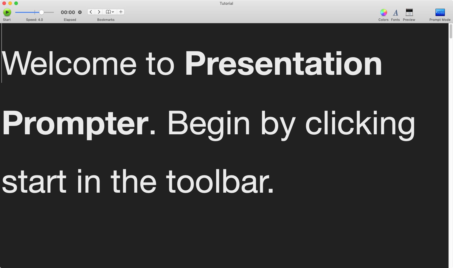 Presentation Prompter 5.7 : Main Screen