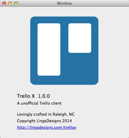 Trello X 1.0 : About Window
