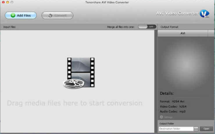 AVI Video Converter - Tenorshare 2.1 : Main Window