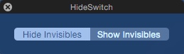 HideSwitch 1.5 : Main Window With Disabled Hidden Files Option