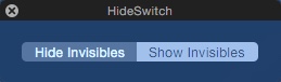 HideSwitch 1.5 : Main Window With Enabled Hidden Files Option
