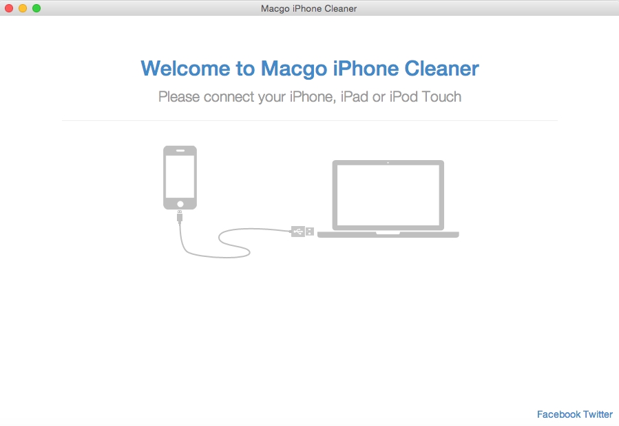 Macgo iPhone Cleaner 1.2 : Main Window