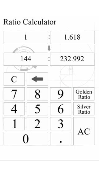 Ratio Calculator 1.7 : Main Window