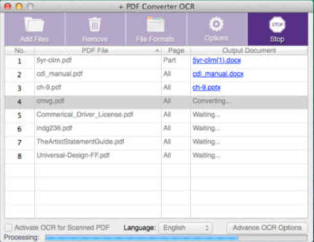 + PDF Converter OCR 2.5 : Main Window