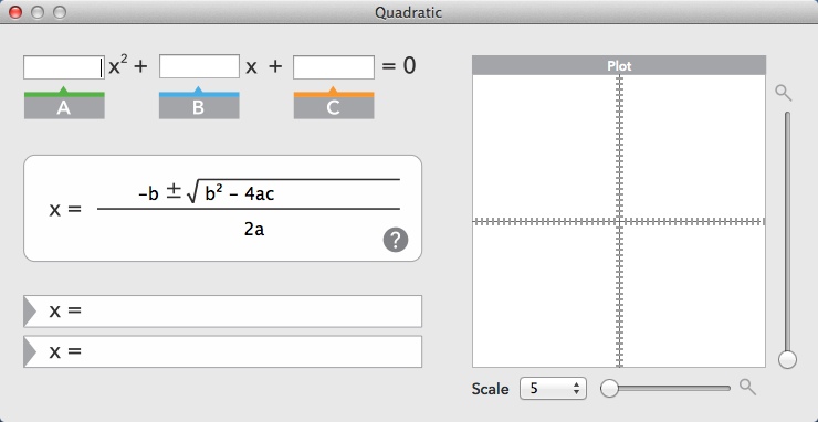 Quadratic 1.3 : Main Window