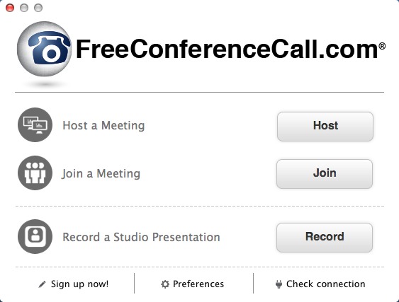 Free Conference Call 1.2 : Main window