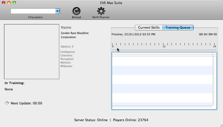 EVE Mac Suite 0.4 : Main window