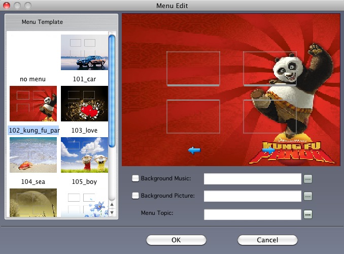iMacsoft DVD Creator 2.6 : Menus