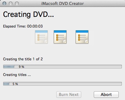 iMacsoft DVD Creator 3.0 : Creating DVD