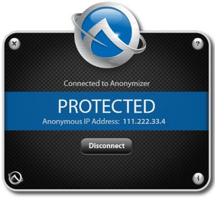 Anonymizer Universal 1.0 : Connected to Anonymizer