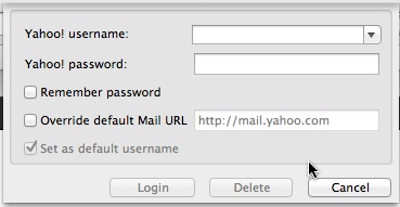 yahoo mail 1.0 : Main window