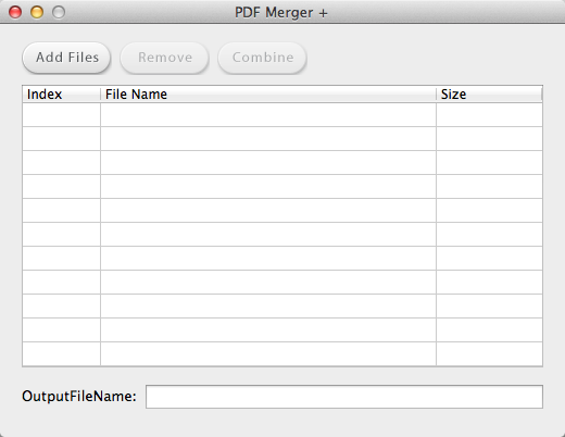 PDF Merger + 1.1 : Main Window