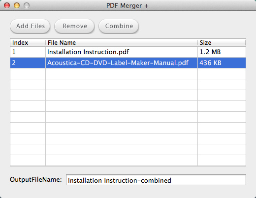 PDF Merger + 1.1 : Add PDF Files